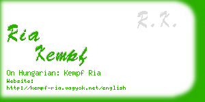 ria kempf business card